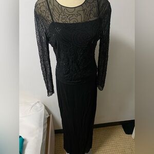 Rimini Black Long Sleeve Lace Dress